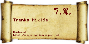Trenka Miklós névjegykártya